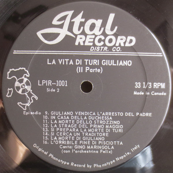 Gino Maringola : La Vita Di Turi Giuliano (LP, Album)