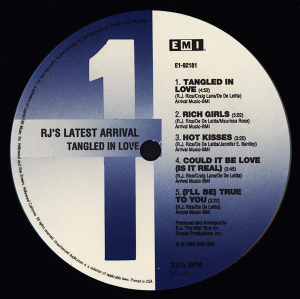 R.J.'s Latest Arrival : Tangled In Love (LP, Album)