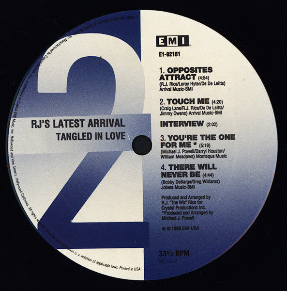 R.J.'s Latest Arrival : Tangled In Love (LP, Album)