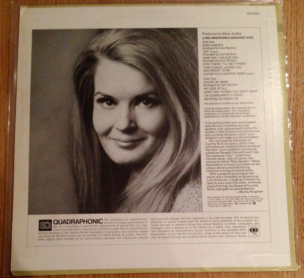 Lynn Anderson : Lynn Anderson's Greatest Hits (LP, Comp, Quad)