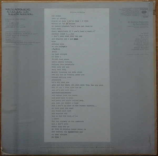 The Byrds : Ballad Of Easy Rider (LP, Album, RE)