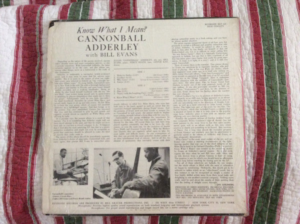 Cannonball Adderley With Bill Evans : Know What I Mean? (LP, Album, Mono)