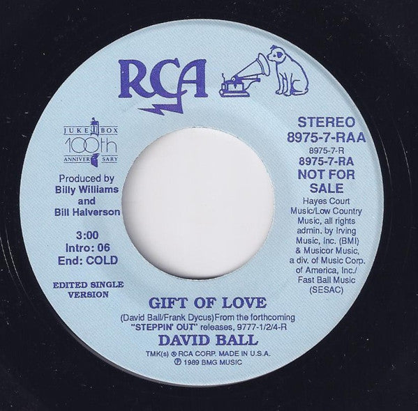 David Ball (3) : Gift Of Love (7", Promo)