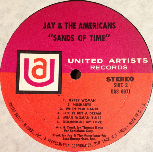 Jay & The Americans : Sands Of Time (LP, Album, Res)