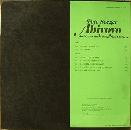Pete Seeger : Abiyoyo & Other Story Songs For Children By Pete Seeger (LP)