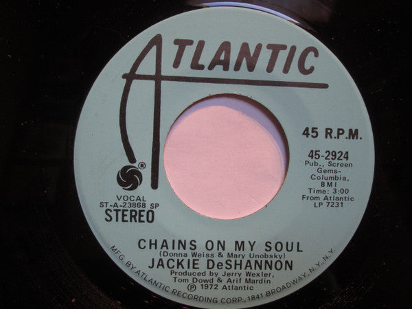 Jackie DeShannon : Chains On My Soul (7", Mono, Promo)