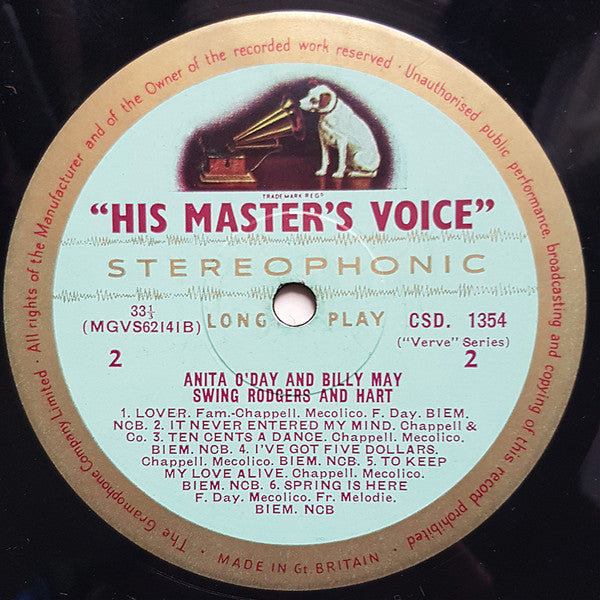 Anita O'Day And Billy May : Swing Rodgers And Hart (LP, Album)