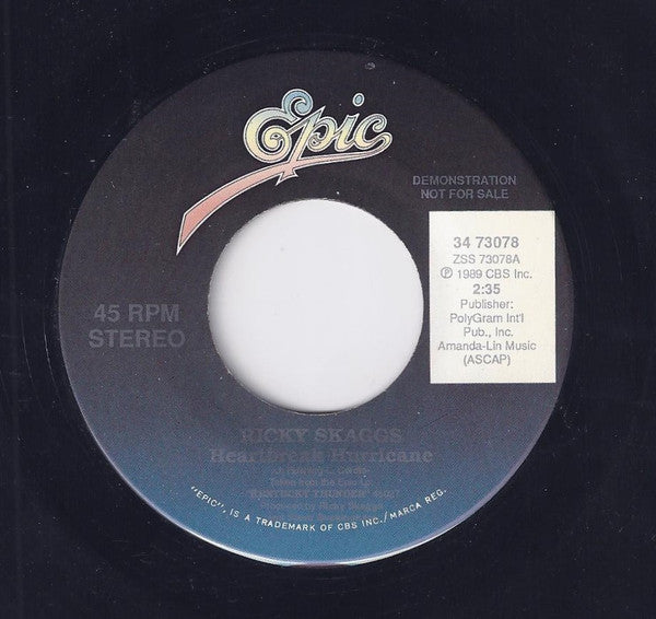 Ricky Skaggs : Heartbreak Hurricane (7", Single, Promo)
