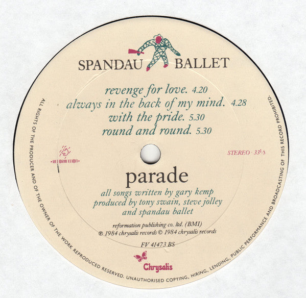 Spandau Ballet : Parade (LP, Album, Club, CRC)
