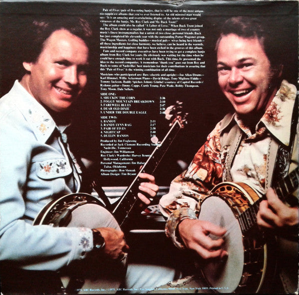 Roy Clark & Buck Trent : A Pair Of Fives (Banjos,That Is) (LP, Album, San)