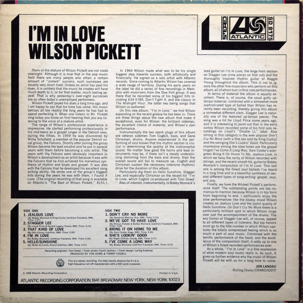 Wilson Pickett : I'm In Love (LP, Album, Ter)